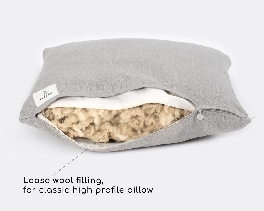 Nomad Heat Travel Pillow with wool filling
